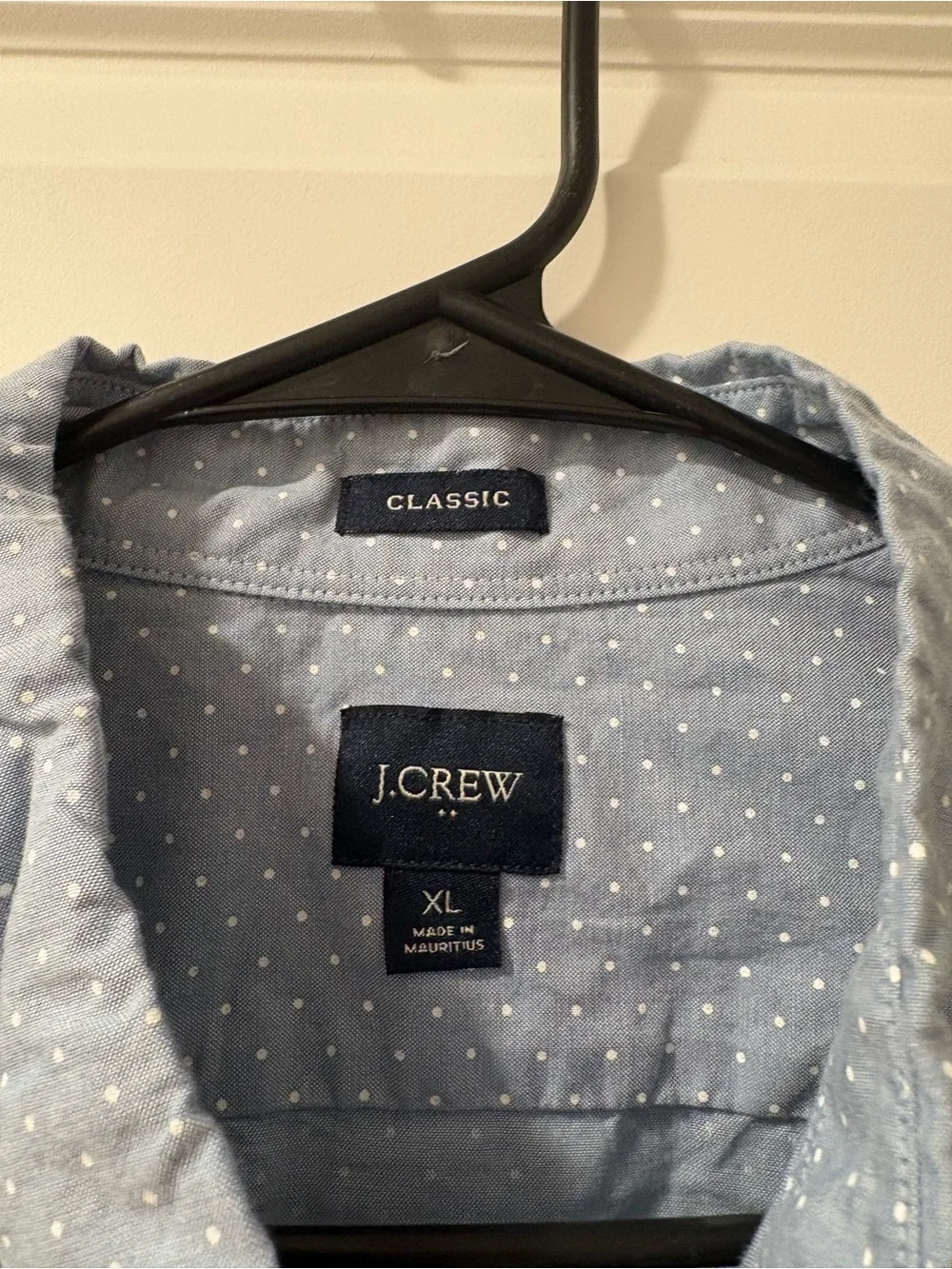 J. Crew Light Blue polka dot Button-Down Shirt- XL